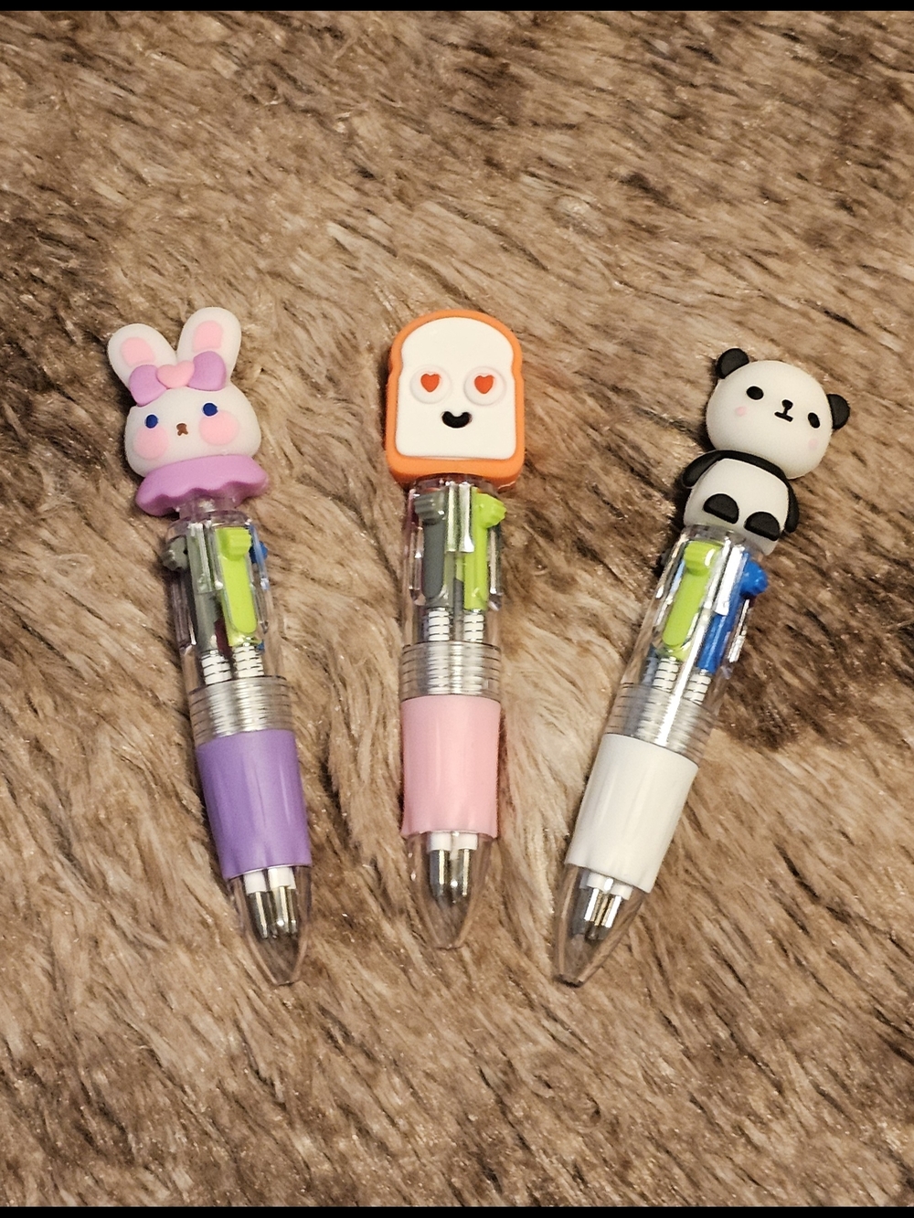 Cute Animal & Snack Multi-Color Multi-Function Gel Pens (3-Pack)